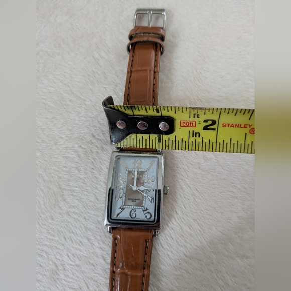 Activa Swiss Silver Watch with Brown Leather Strap - Picture 6 of 10
